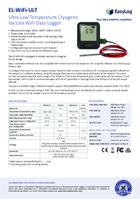 Thumbnail of document Data Sheet - EL-WiFi-ULT WiFi Cryogenic Vaccine Data Logger with Display